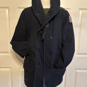 Parajumpers Navy Double-Breasted Pea Coat